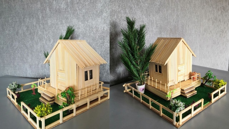 how to make a beautiful house with garden from wooden