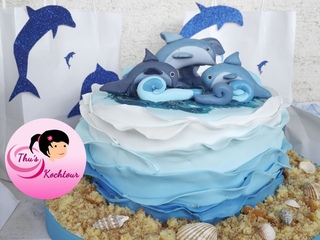 ENG SUB Childs-Birthday Cake/ Dolphin Cake/ Delphin Torte/ Kindergeburtstagstorte/ Motivtorte