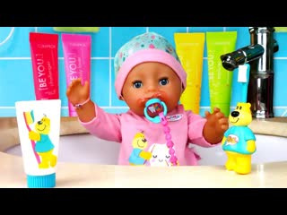 Видео игры для детей - Кукла БЕБИ БОН купается и чистит зубки! - Мультики для детей с Baby Born