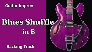 Blues Shuffle in E - Guitar Backing Track Jam - Medium Fast Tempo
