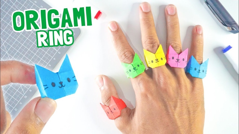 Paper Origami Ring with Cat How to Make a Paper