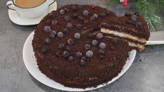 Торт "Идеал" получается с первого раза 100 % (Шоколадный Бисквит Без миксера Не опадает при выпечки)