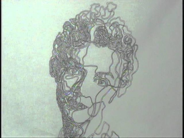 The noodles which are visible to the face of Marilyn