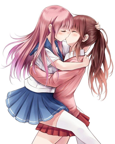 Anime girls making out