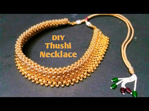 DIY Beautiful Golden Thushi Necklace, , How To, , Indian Rajput Necklace, , Wedding Necklace At