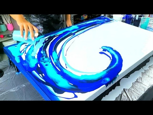 My Best Big Canvas Acrylic Ocean Wave, Fluid Painting, Modern Art, Acrylic
